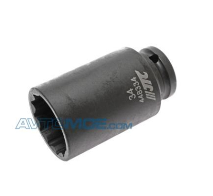 Головка торцевая ударная тонкостенная 12-гранная 1/2" х 34мм, длина 82мм JTC /1 JTC448334 JTC (фото №1)