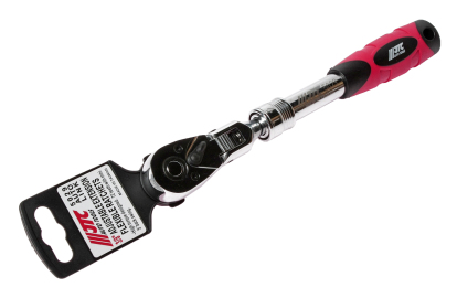 Трещотка 3/8" 72-зубцовая шарнирная с поворотной головкой, с резиновой рукояткой, регулируемая длина JTC5029 JTC (фото №2)