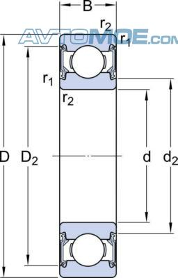 Подшипник генератора передний 63032RSR FAG (фото №1)