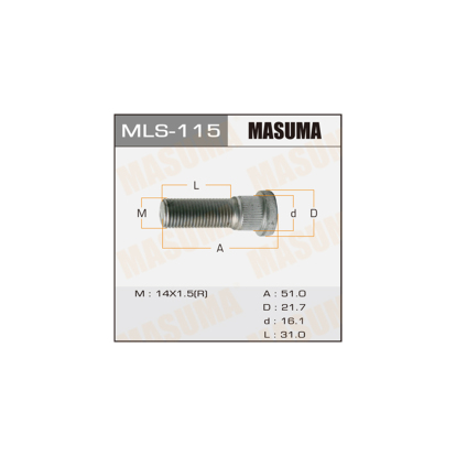 Шпилька колёсная MLS115 Masuma (фото №1)